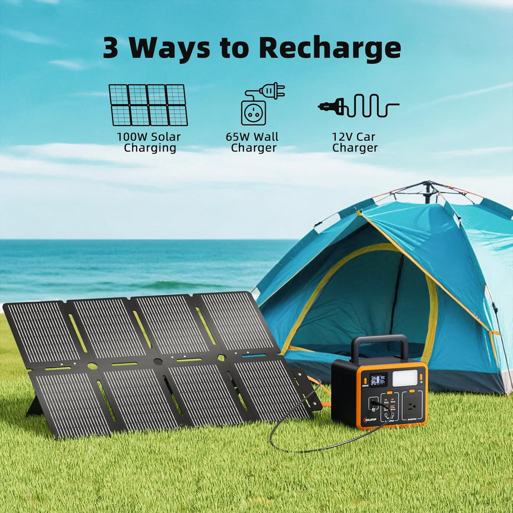 SOLUPUP 288Wh Portable Solar Generator with 100W Foldable Solar Panel