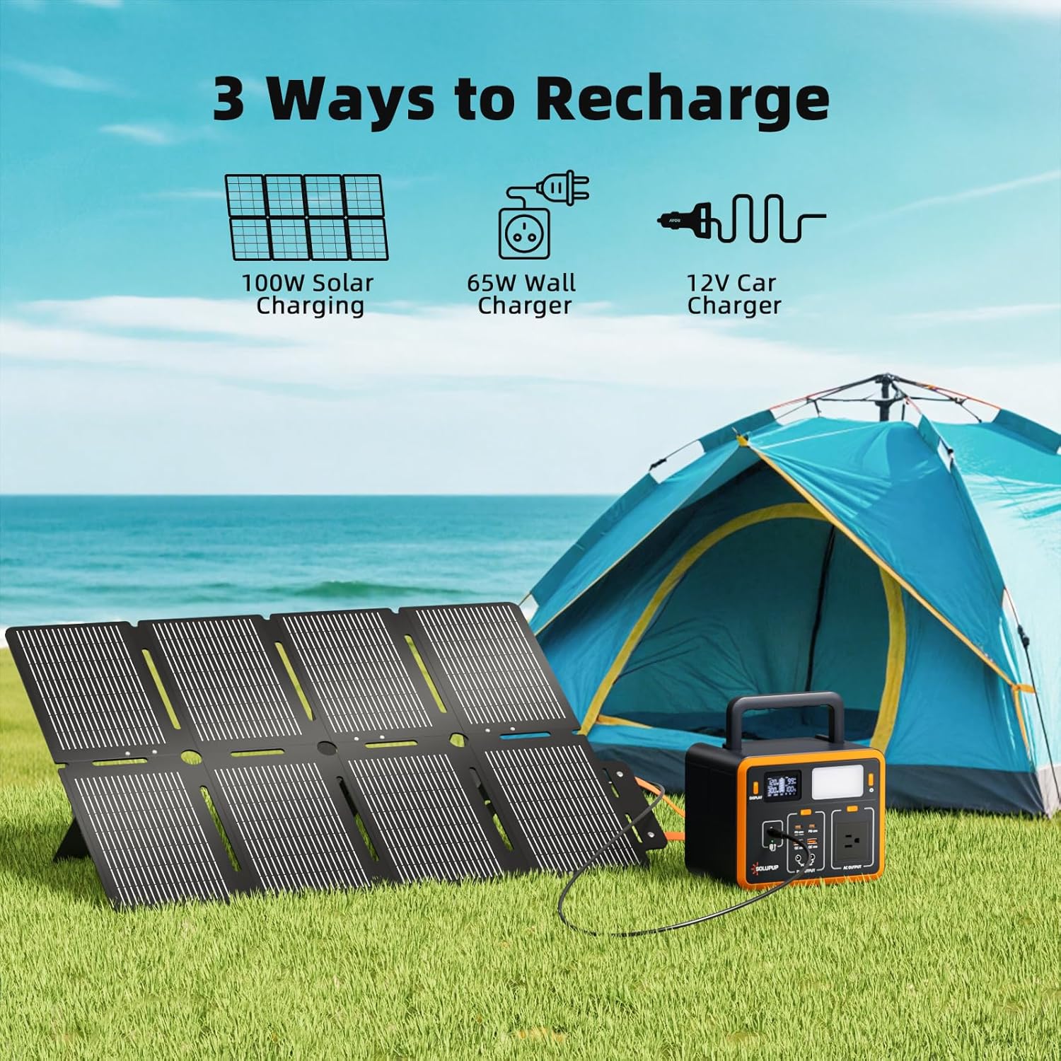 SOLUPUP 288Wh Portable Solar Generator with 100W Foldable Solar Panel